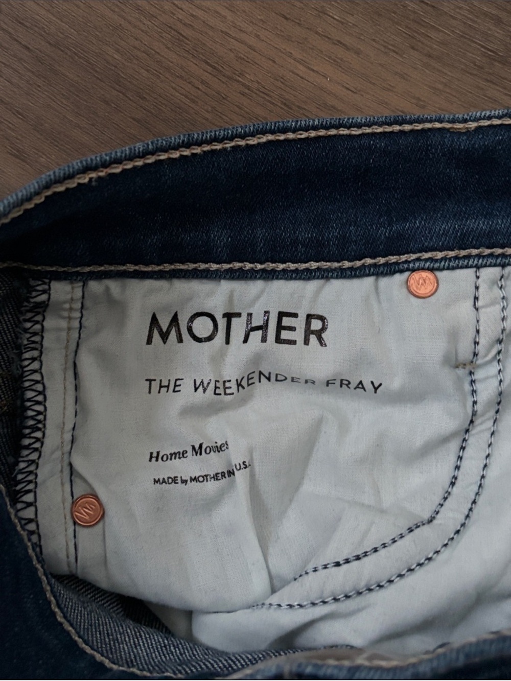 MOTHER The Weekender Women’s Dark Blue Flare Jeans with Raw Hem - Home Movies - Picture 7 of 8